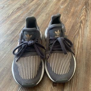 Adidas Grey and Rose Gold Tennis Shoes Size 4